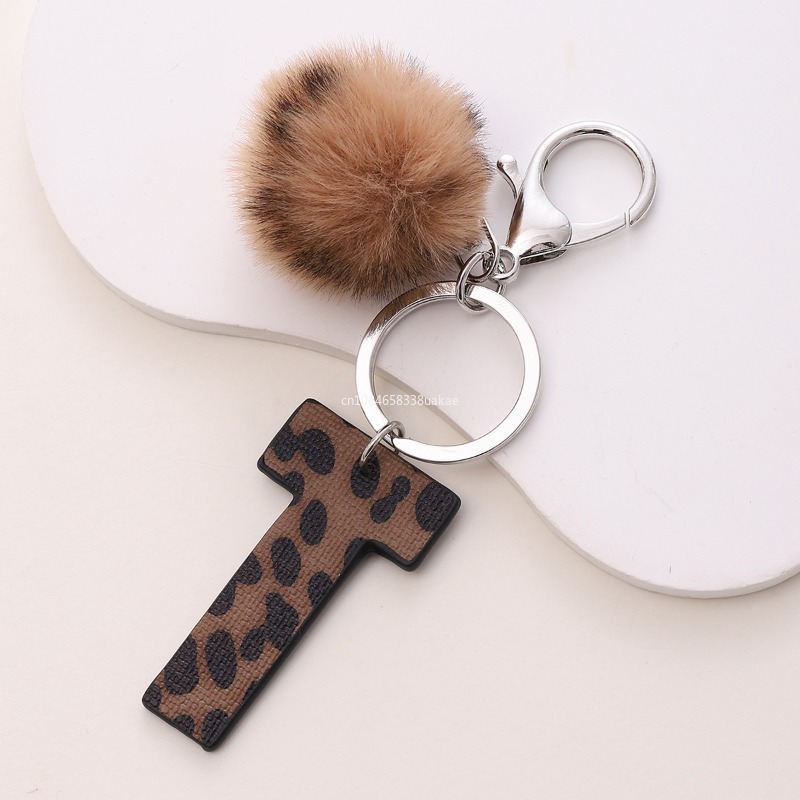 Fashion Leopard English Alphab – Monogram Keychain Leather recenzja i cena