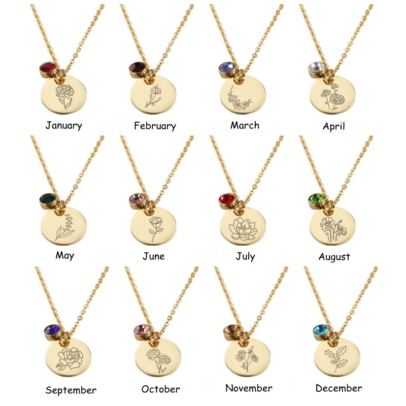 Birth Month Flowers Clipart Fl – Birth Flower Necklace recenzja i cena