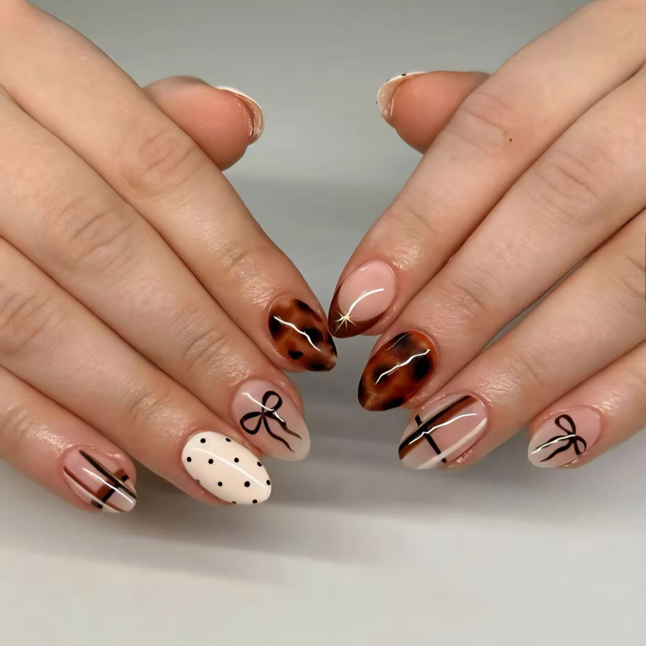 24pcs Flower False Nails Brown – Pressed Flower Art recenzja i cena
