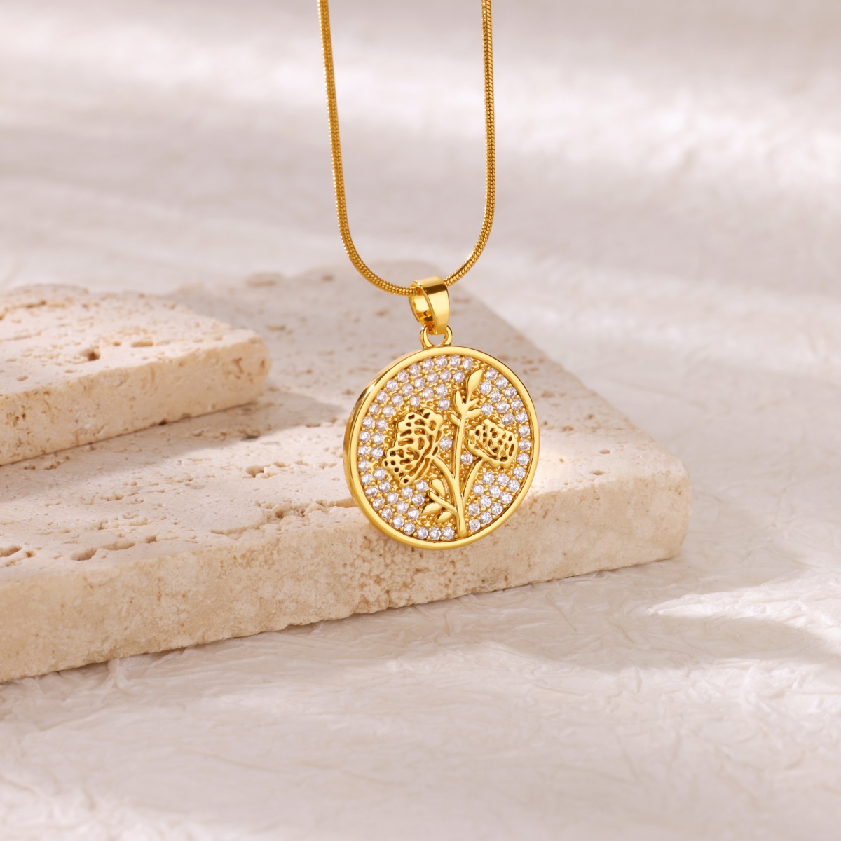 Zircon Flower Necklaces For Wo – Birth Flower Necklace recenzja i cena