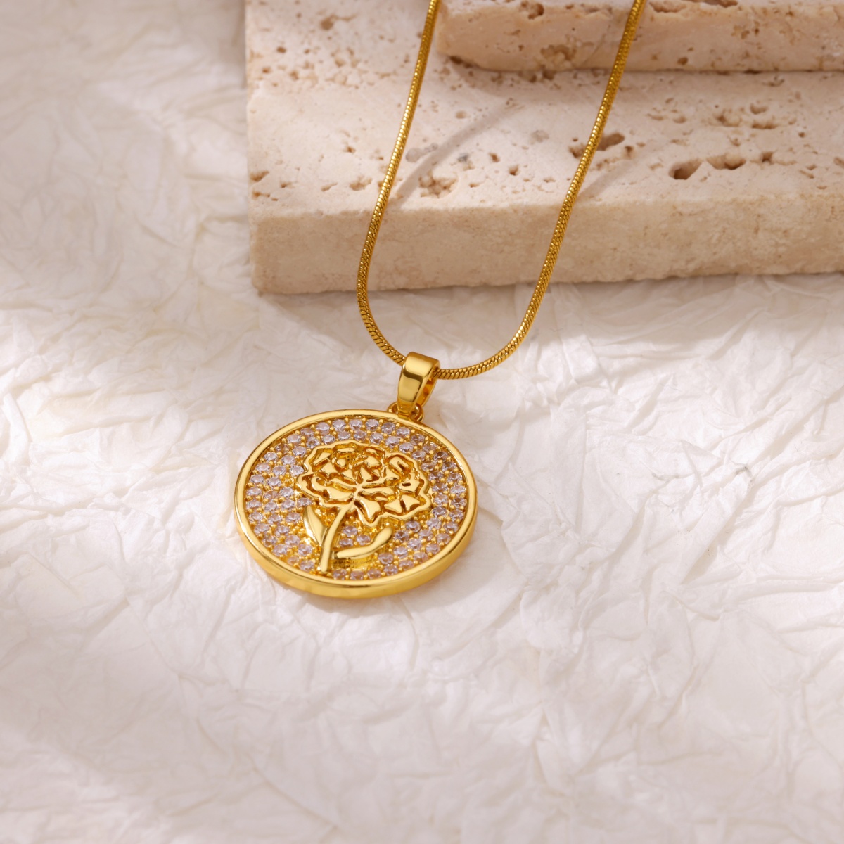 Zircon Flower Necklaces For Wo – Birth Flower Necklace recenzja i cena