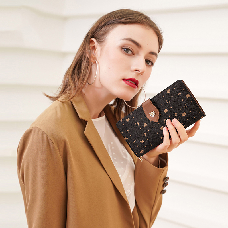 FOXER Women Long Wallet Card & – Monogram Keychain Leather recenzja i cena