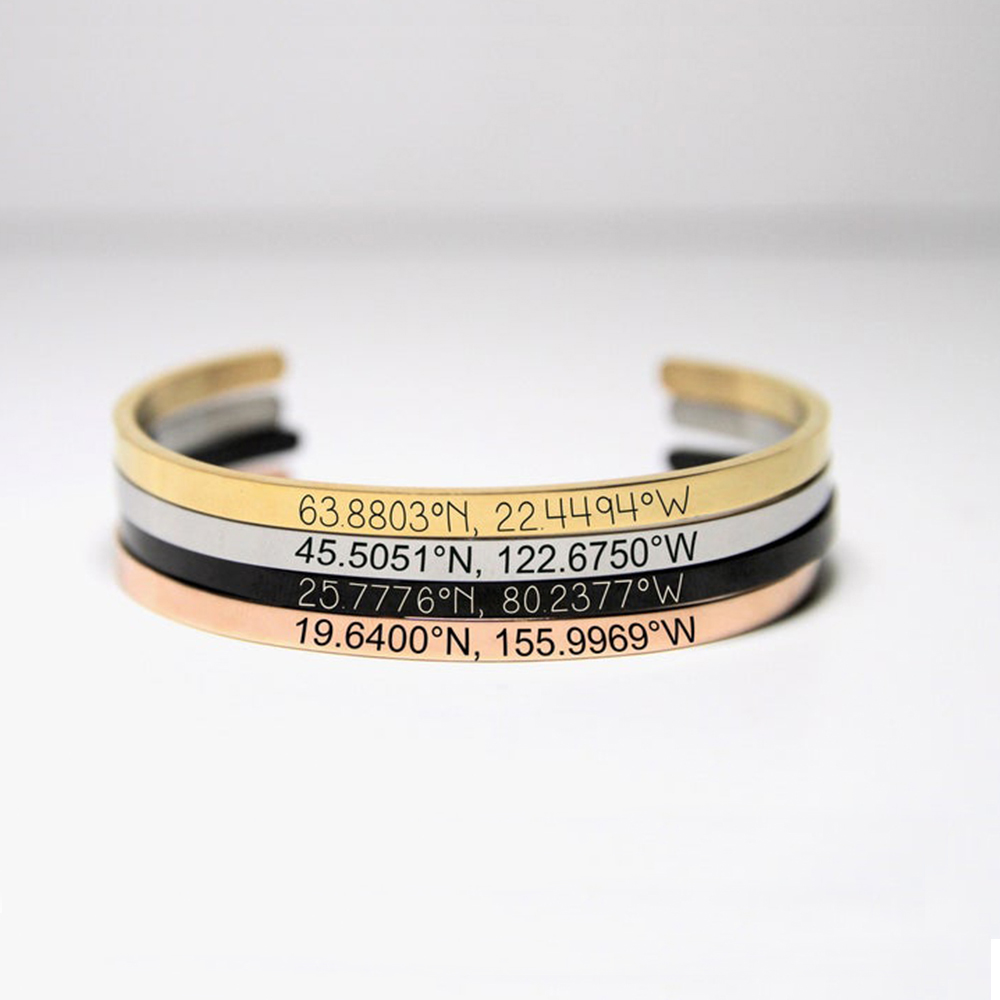 Customized Personalized 4mm Wi – Coordinates Bracelet recenzja i cena