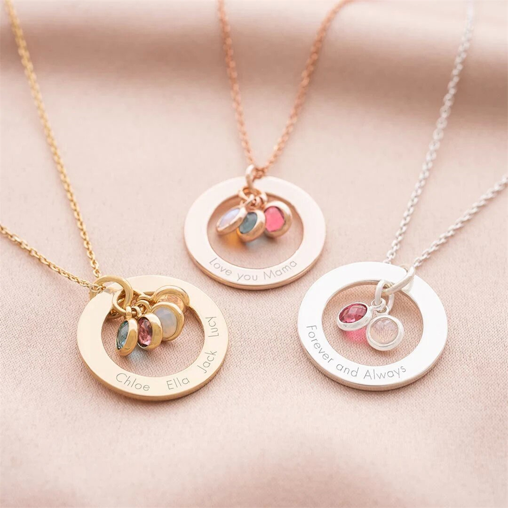 Custom Birthstone Eternal Ring – Birth Flower Necklace recenzja i cena