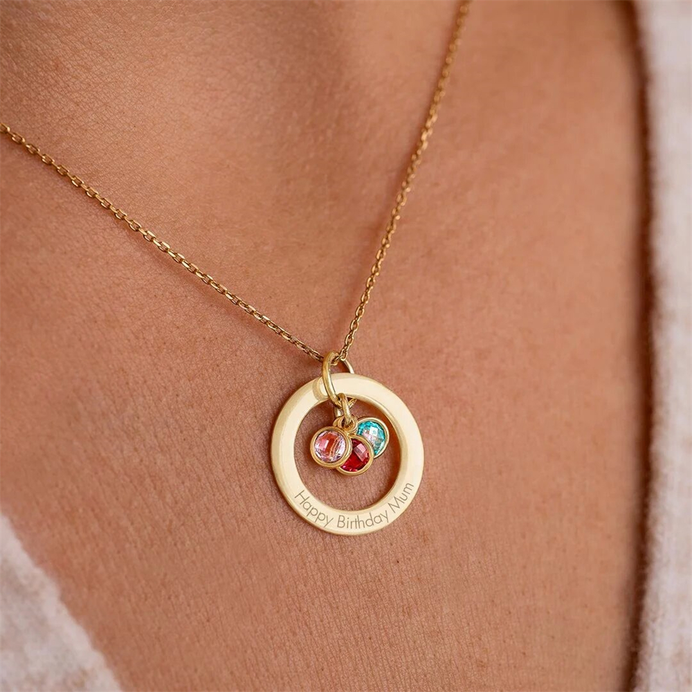 Custom Birthstone Eternal Ring – Birth Flower Necklace recenzja i cena
