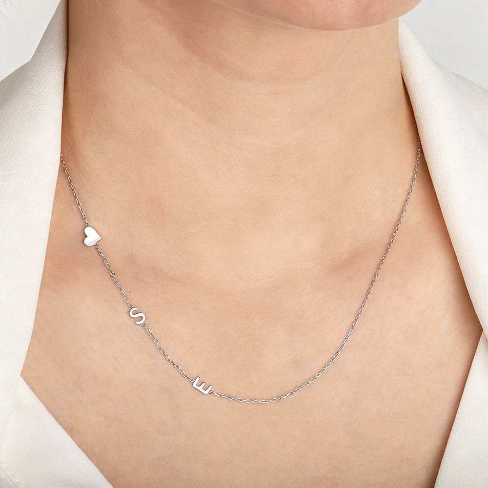 Custom Heart Sideways Letter I – Name Necklace Custom recenzja i cena