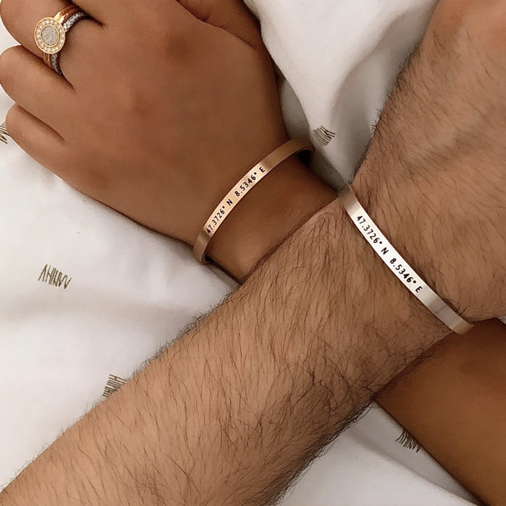 Custom Phrase Cuff Bracelets f – Coordinates Bracelet recenzja i cena