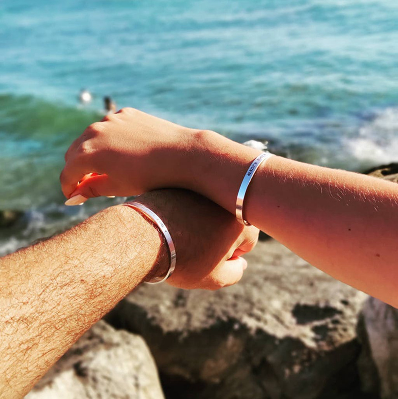 Custom Phrase Cuff Bracelets f – Coordinates Bracelet recenzja i cena