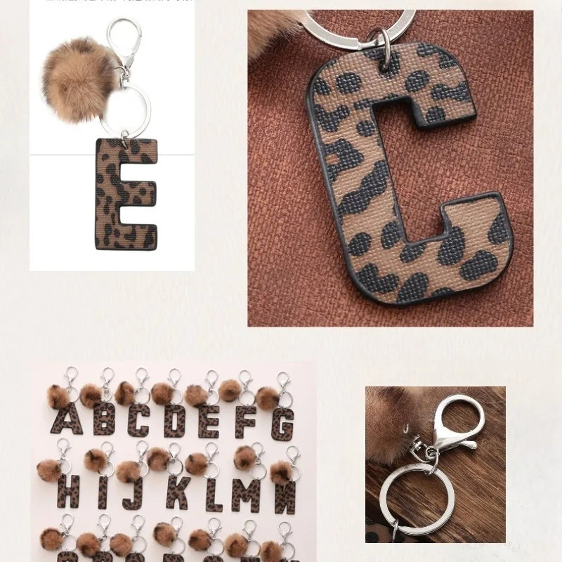 A-M Fashion Leopard Alphabet A – Monogram Keychain Leather recenzja i cena