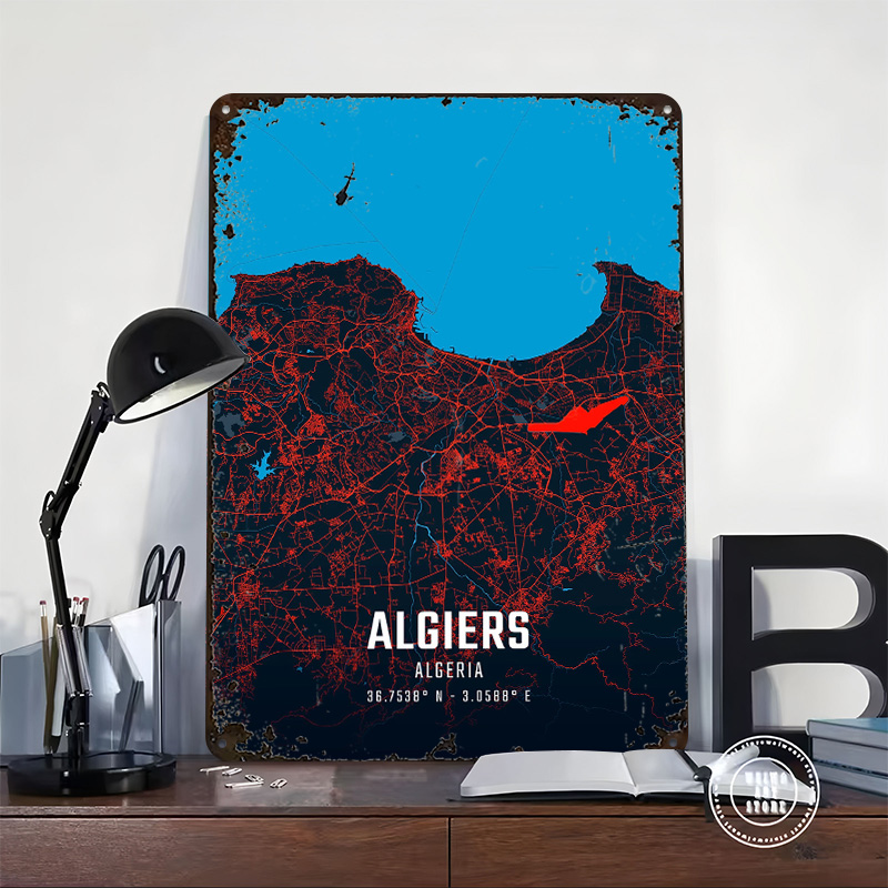Algiers City Map Metal Poster  – Custom Map Poster recenzja i cena