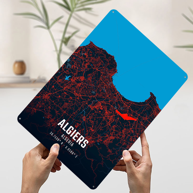 Algiers City Map Metal Poster  – Custom Map Poster recenzja i cena
