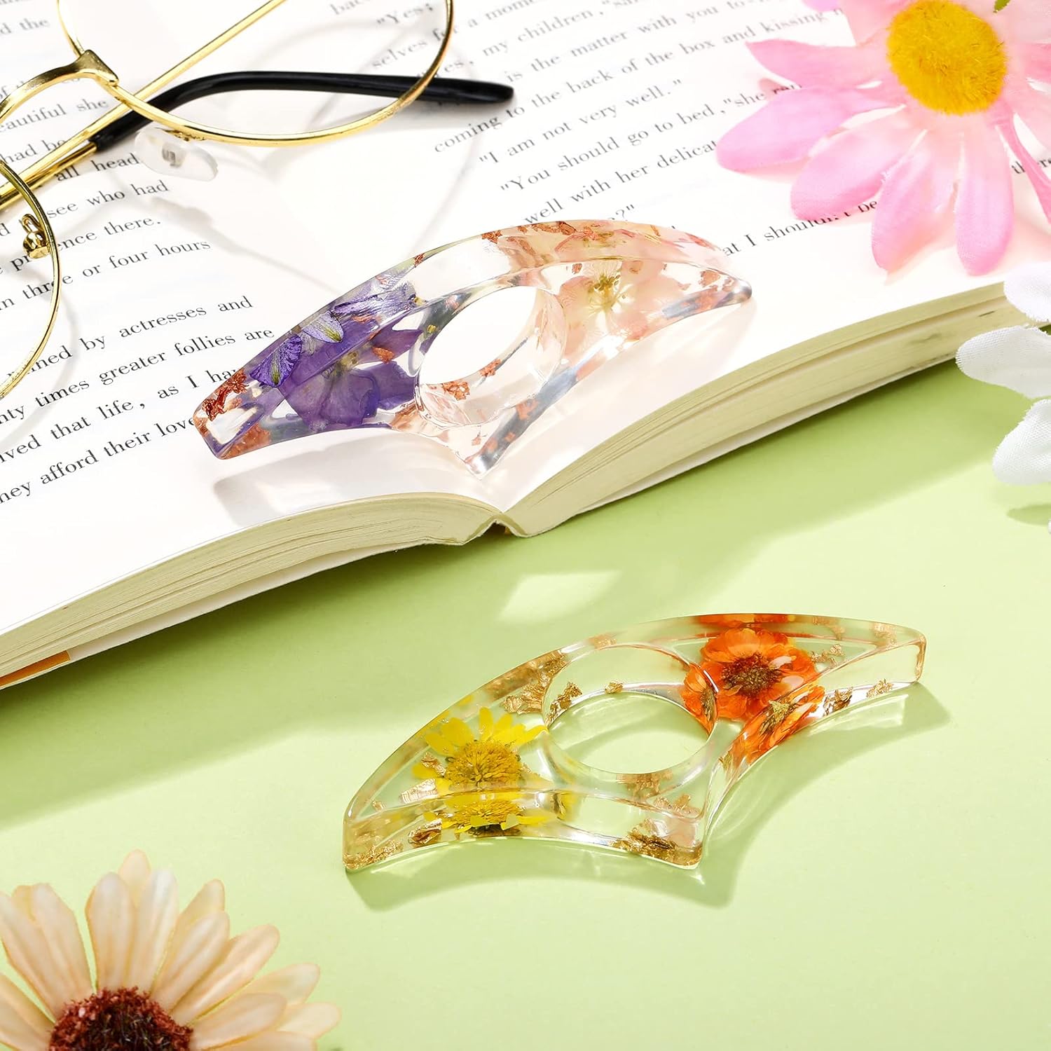 2 Pcs Dried Flower Resin Book  – Dried Flower Bookmark recenzja i cena