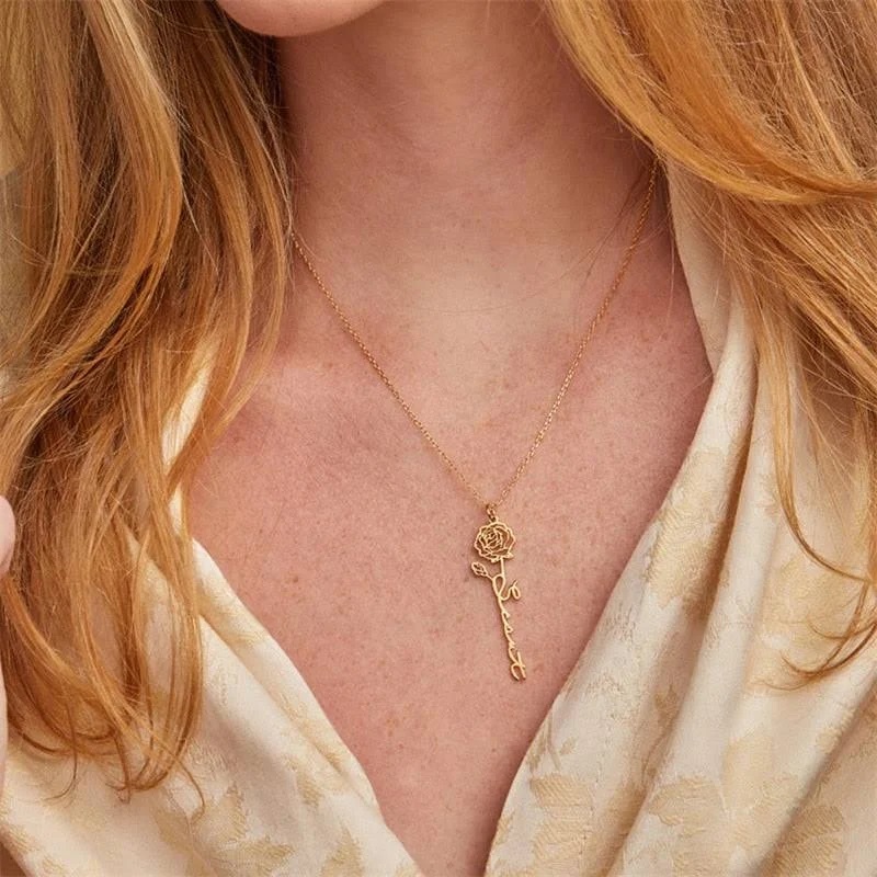 Sipuris Personalized Custom Na – Birth Flower Necklace recenzja i cena