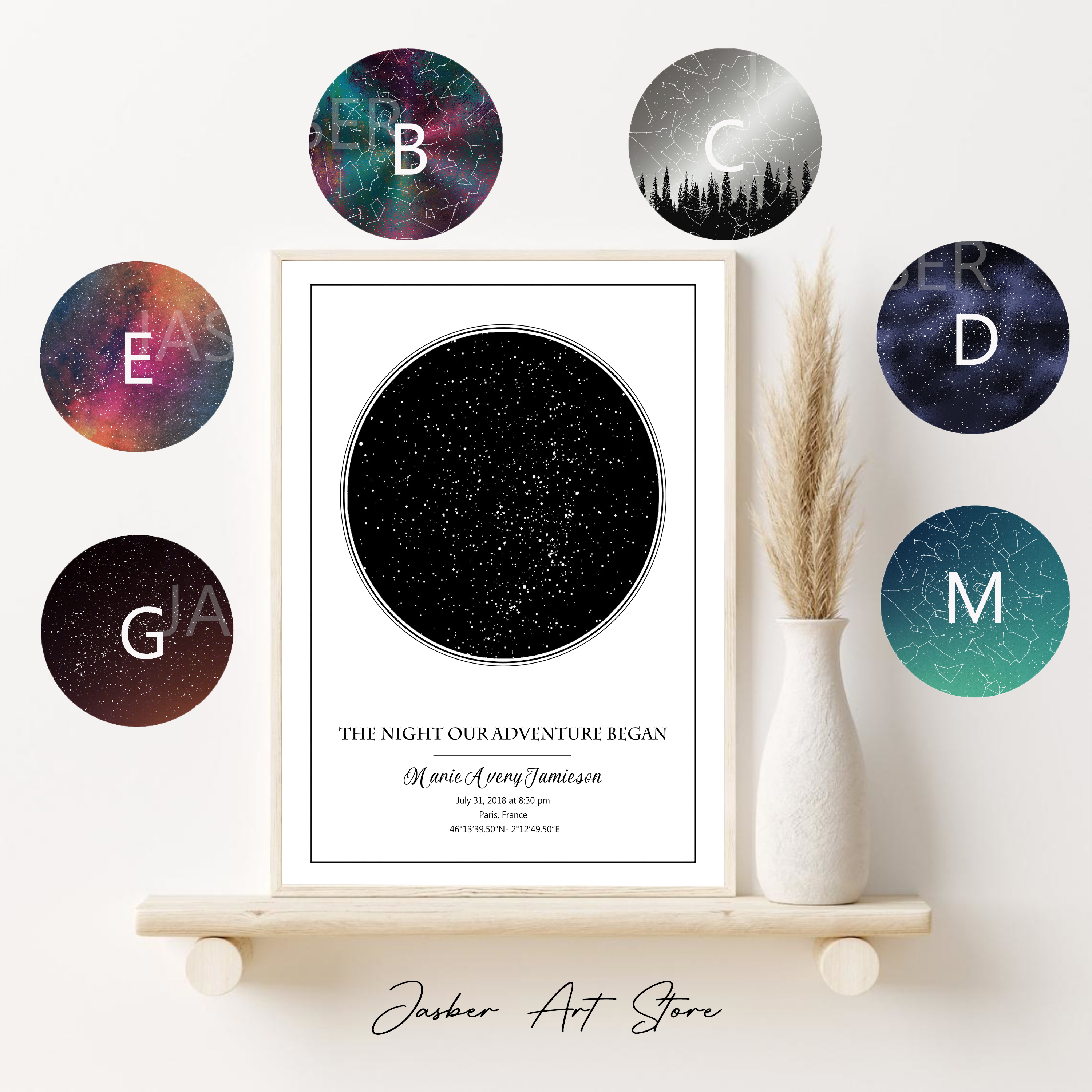Personalized Star Map Poster B – Custom Star Map recenzja i cena