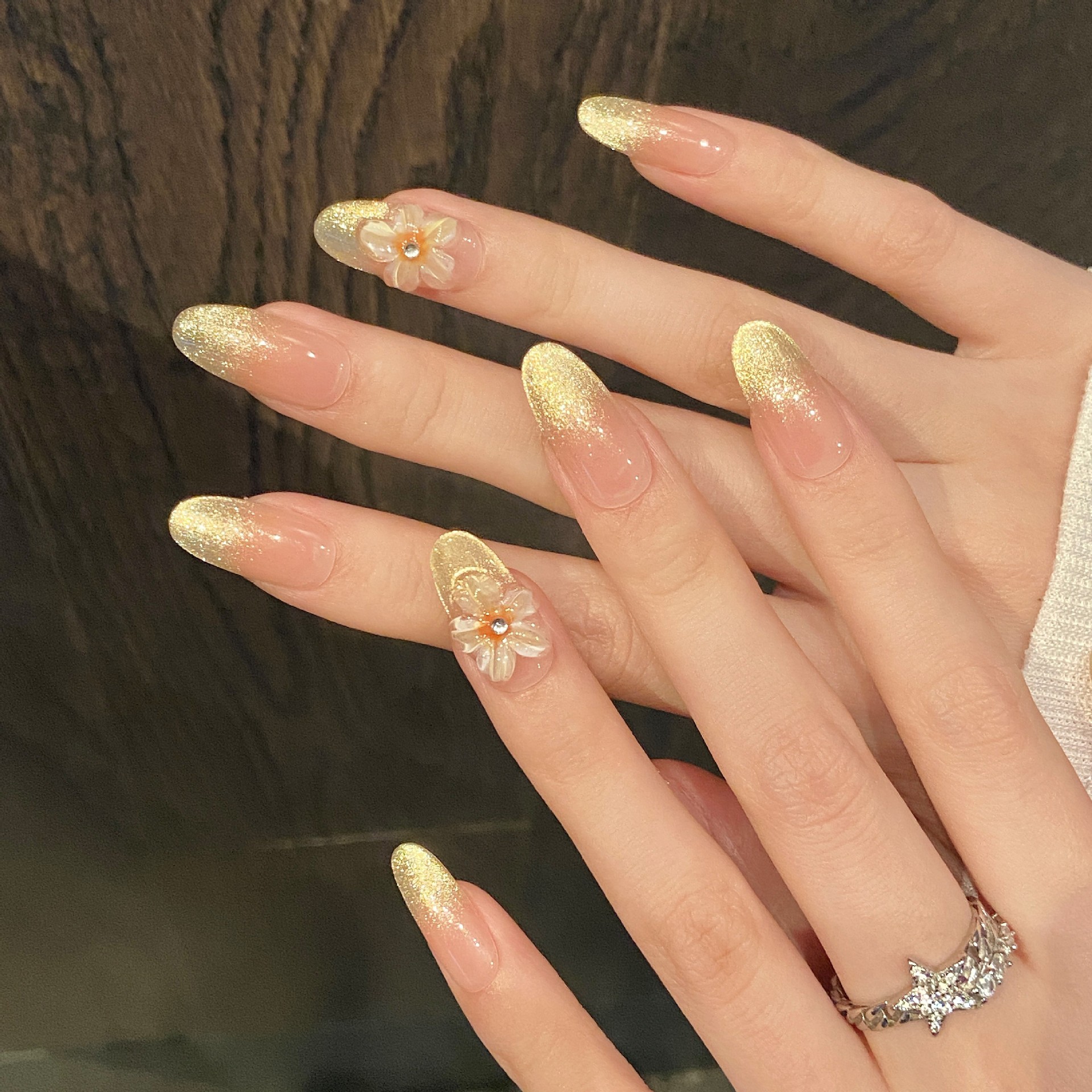 10pcs Handmade Press on Nails  – Pressed Flower Art recenzja i cena