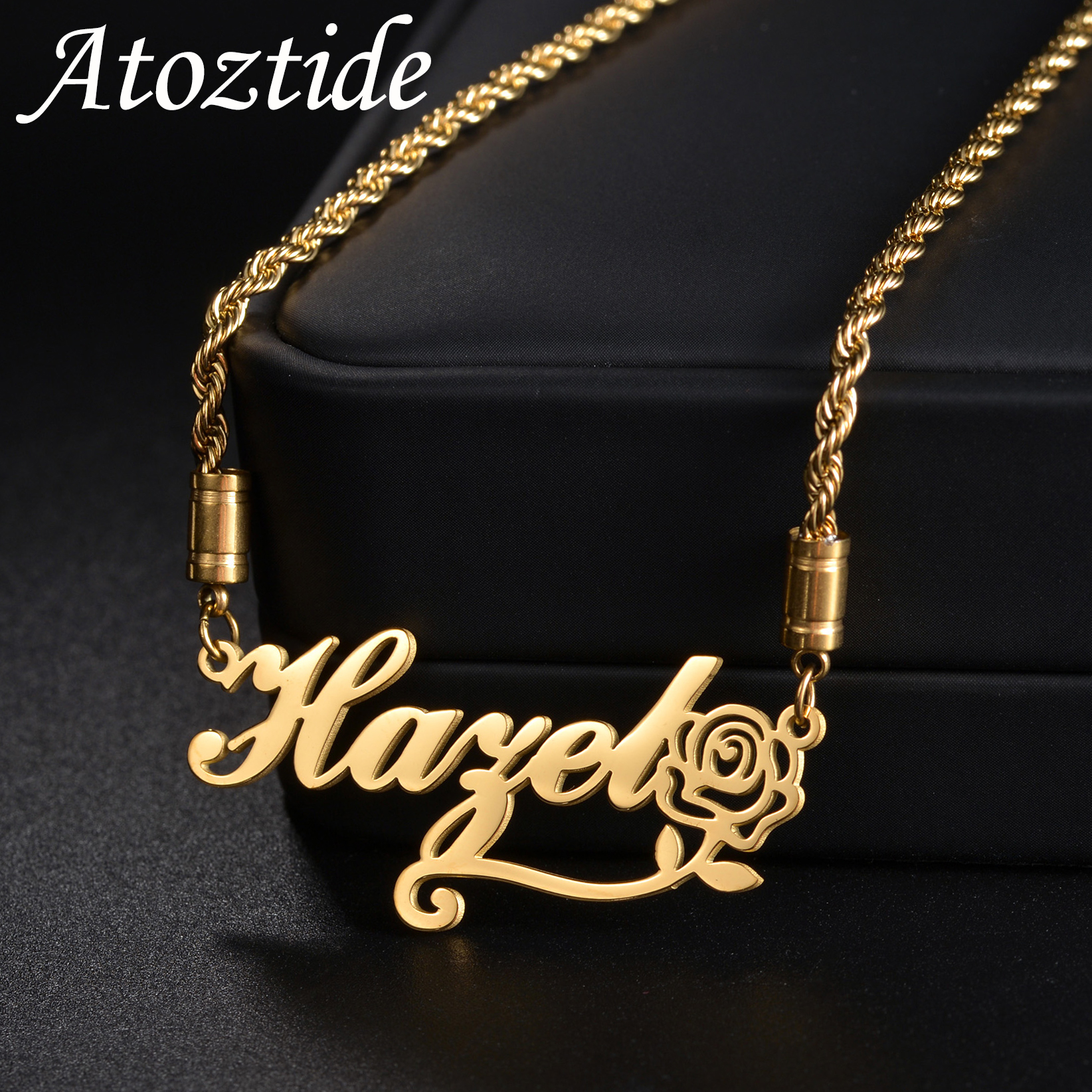 Atoztide Personalized Custom N – Birth Flower Necklace recenzja i cena
