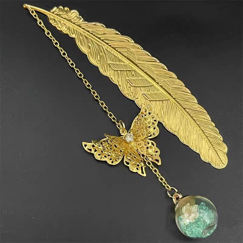 1pc Chinese Style Metal Feathe – Dried Flower Bookmark recenzja i cena