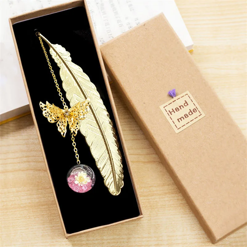 1pc Chinese Style Metal Feathe – Dried Flower Bookmark recenzja i cena