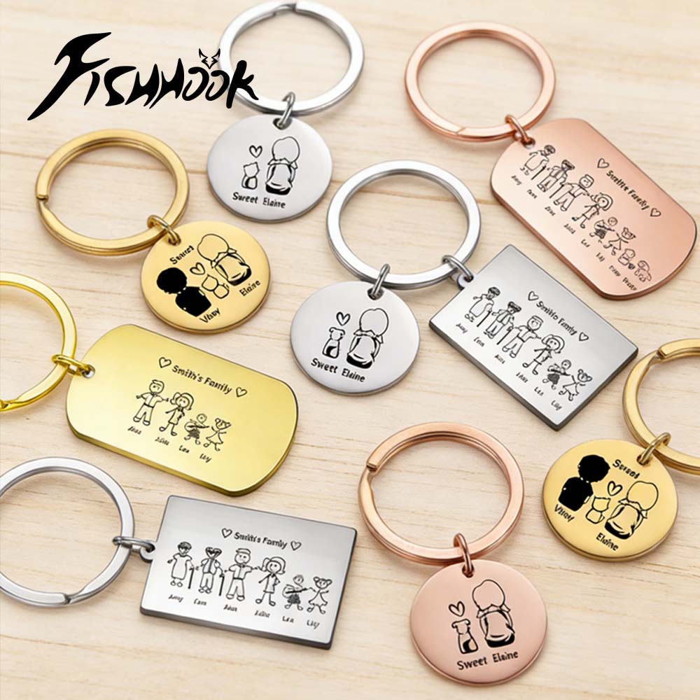 Family Personalized Keychain C – Initial Ring Custom recenzja i cena