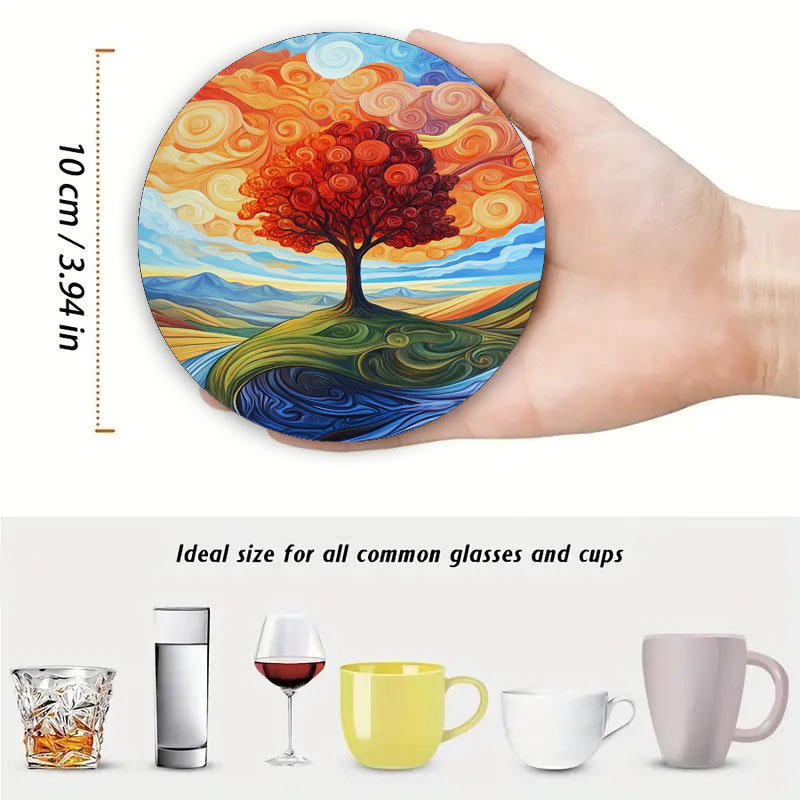 4 tree print coasters, suitabl – Family Tree Print recenzja i cena