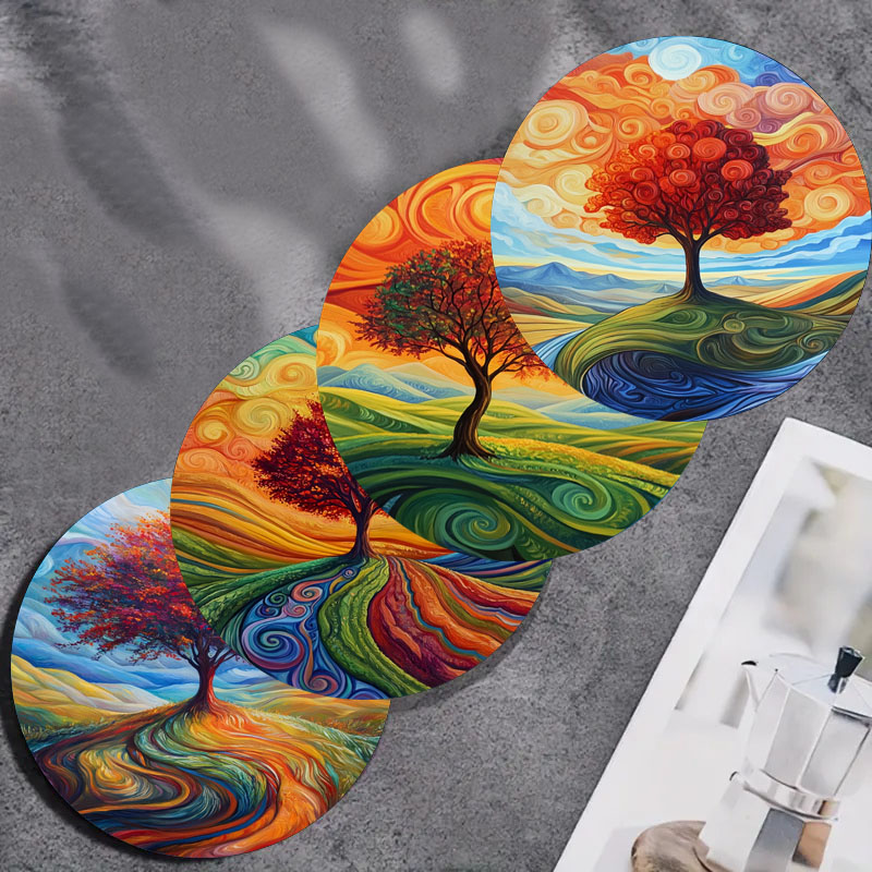 4 tree print coasters, suitabl – Family Tree Print recenzja i cena