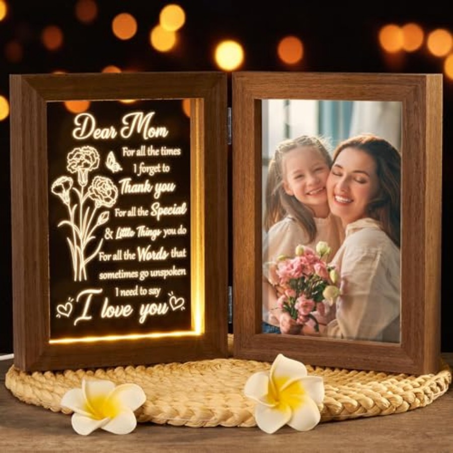 Mom Gifts from Daughters Son C – Engraved Wood Frame recenzja i cena