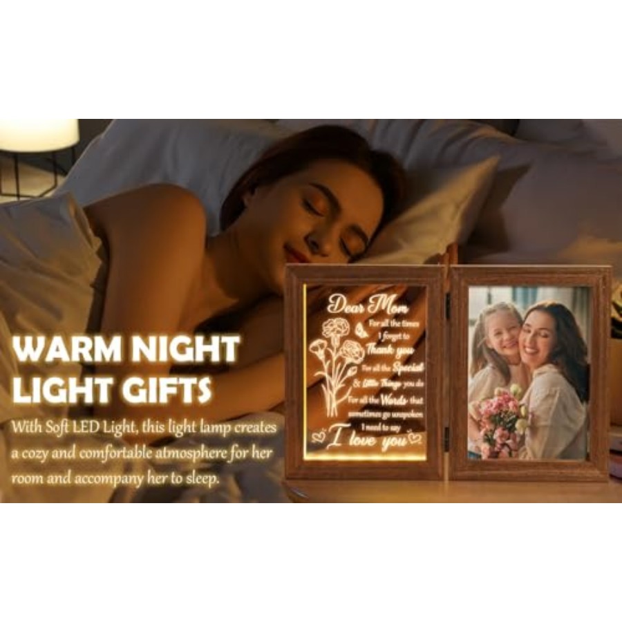 Mom Gifts from Daughters Son C – Engraved Wood Frame recenzja i cena