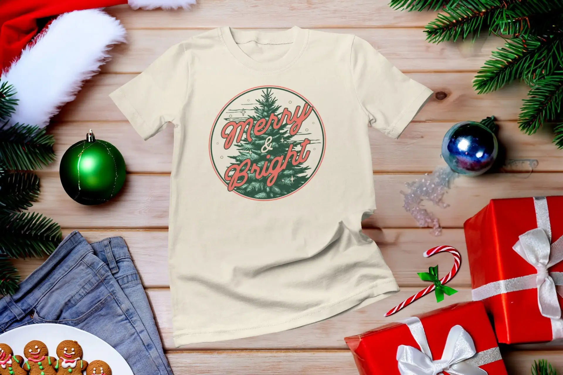 Merry and BrighT T Shirt Trees – Family Tree Print recenzja i cena