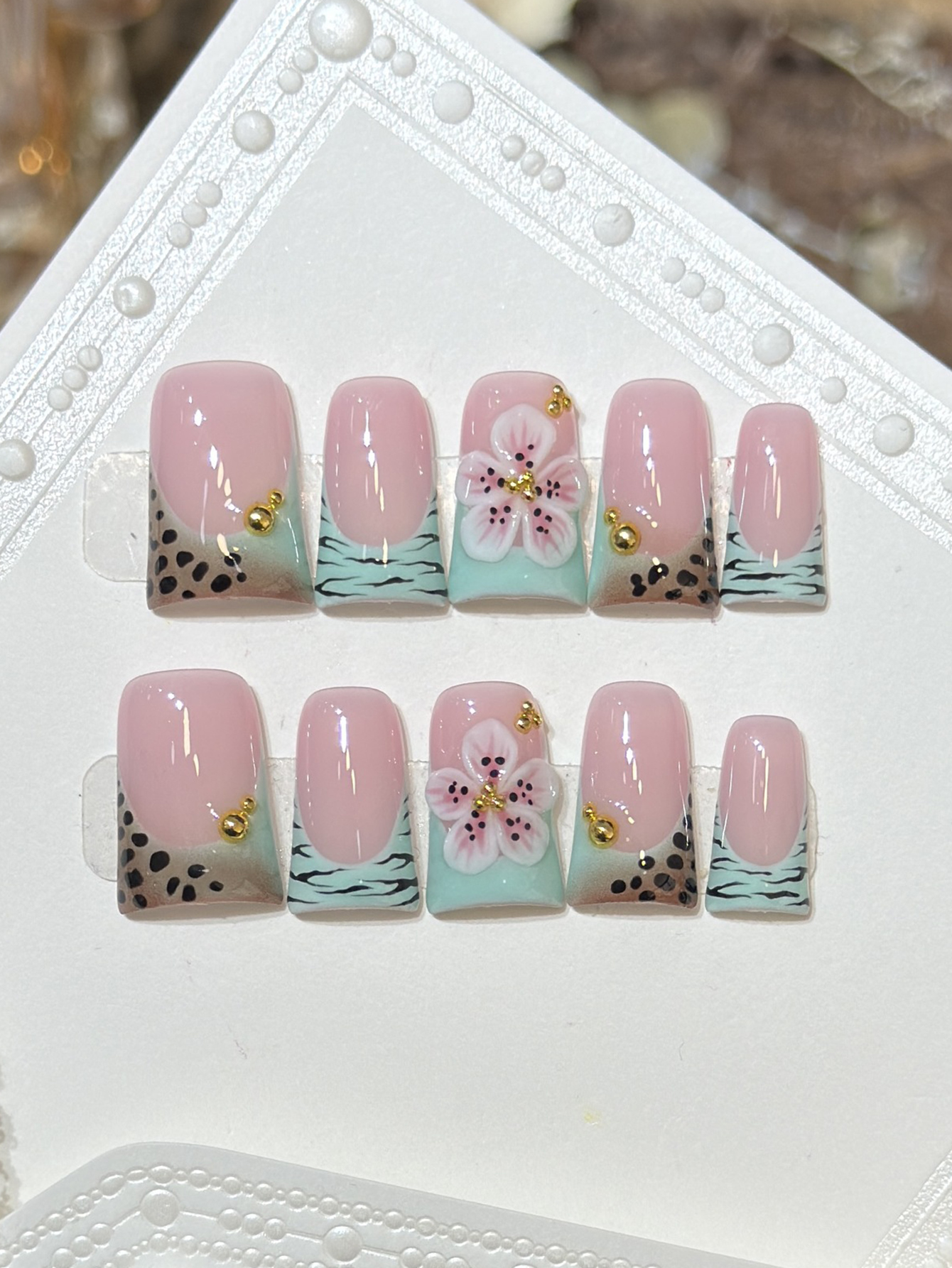 10pcs Press on Nails Duck Mout – Pressed Flower Art recenzja i cena