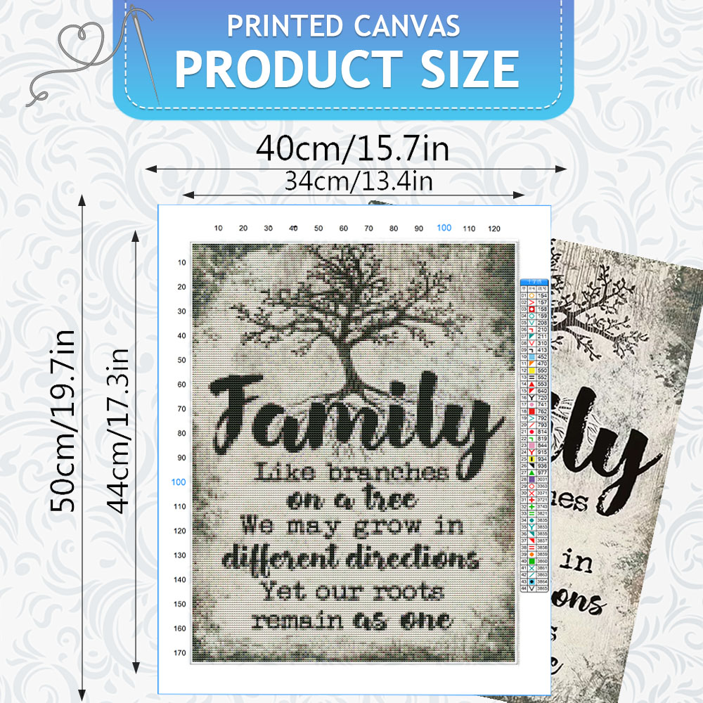 HUACAN  11CT Cross Stitch Comp – Family Tree Print recenzja i cena