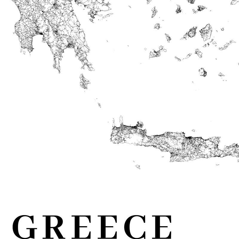 Greece Road Map Poster Black a – Custom Star Map recenzja i cena