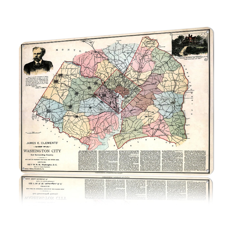 Map of Washington City Printed – Custom Map Poster recenzja i cena