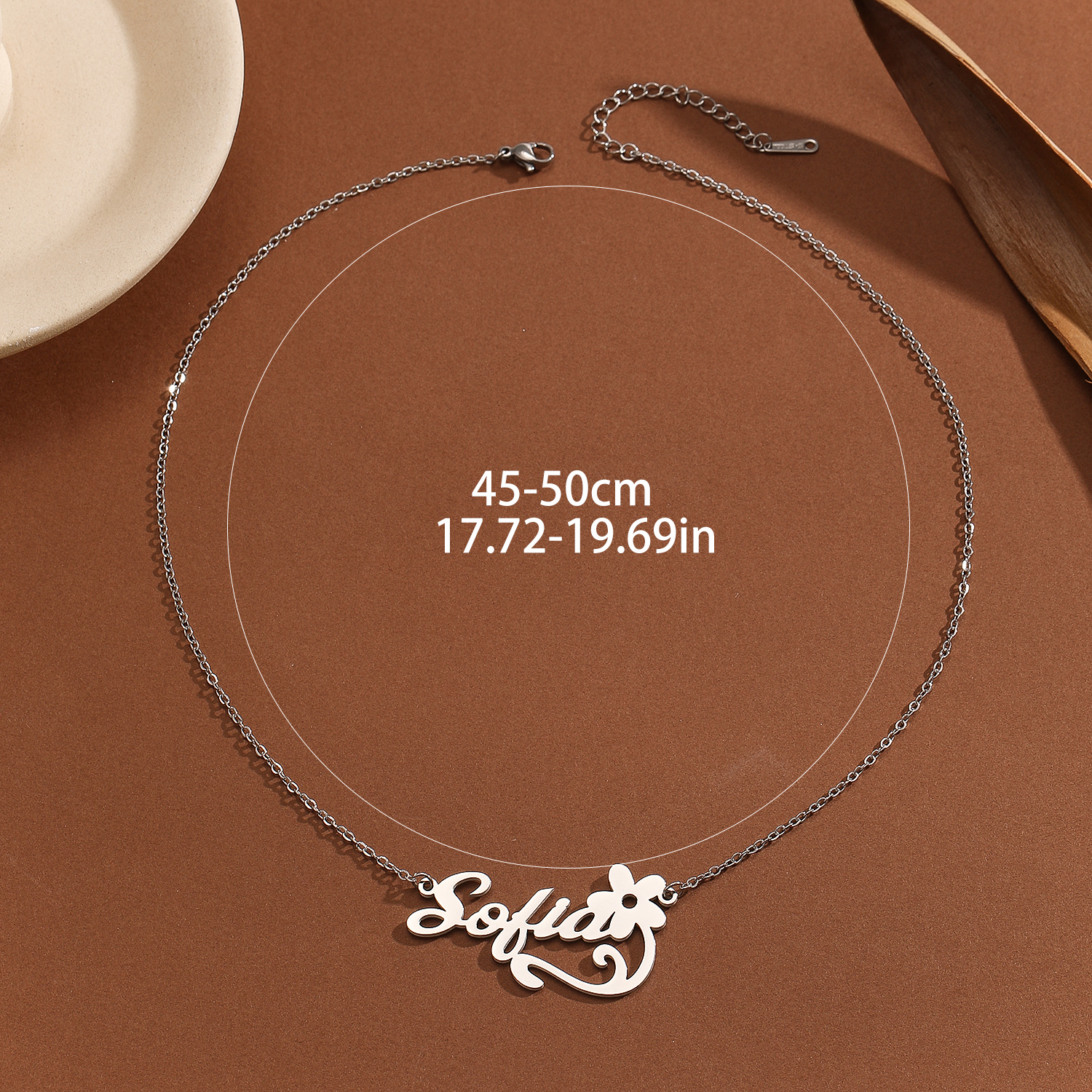 Stainless Steel Flower Letter  – Name Necklace Custom recenzja i cena