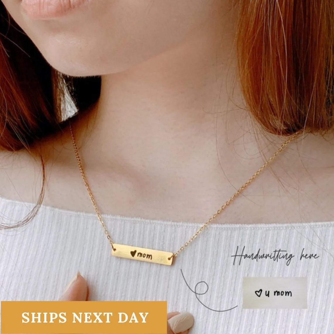 Actual Handwriting Bar Necklac – Handwriting Necklace Bar recenzja i cena