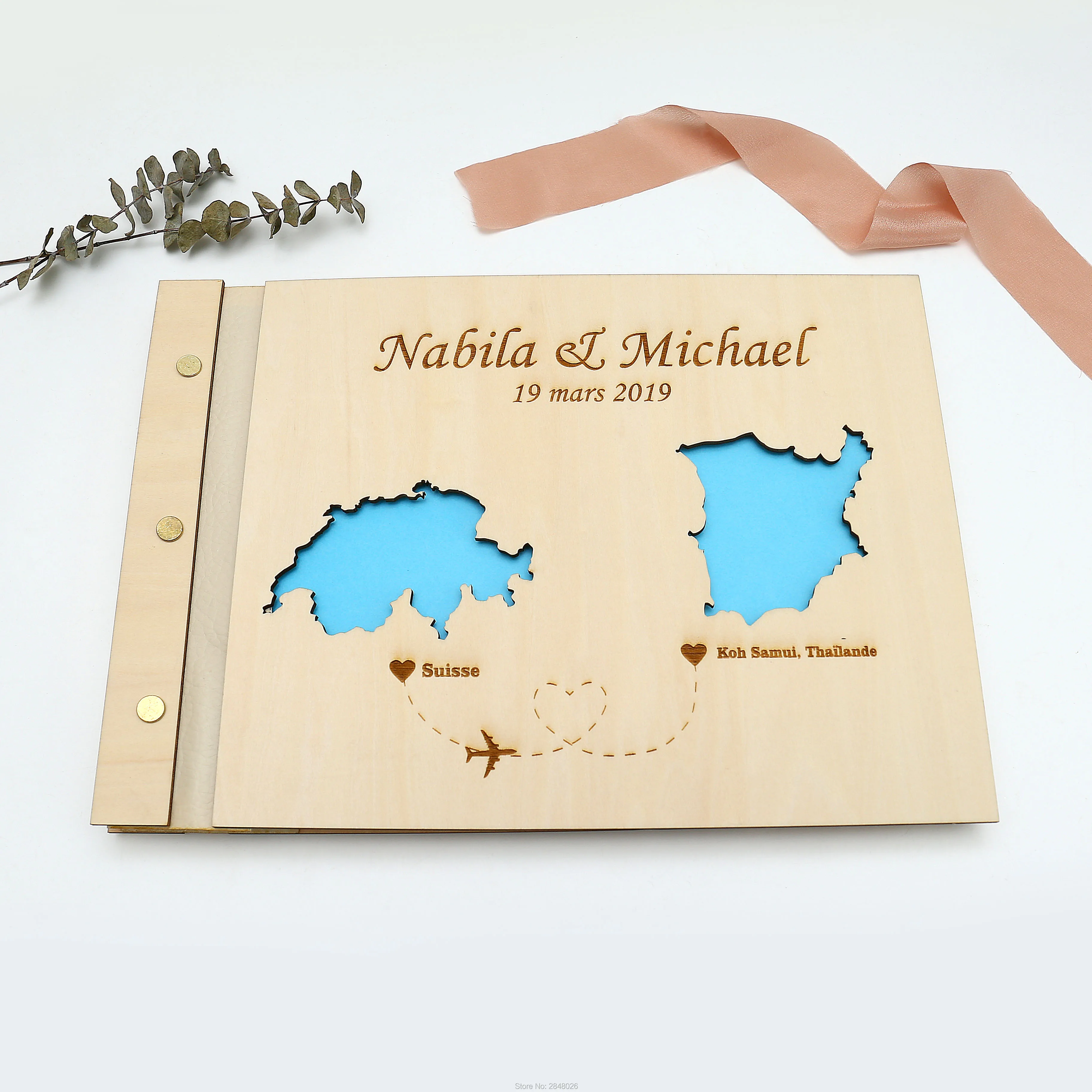 Rustic engraved wedding guestb – Custom Star Map recenzja i cena