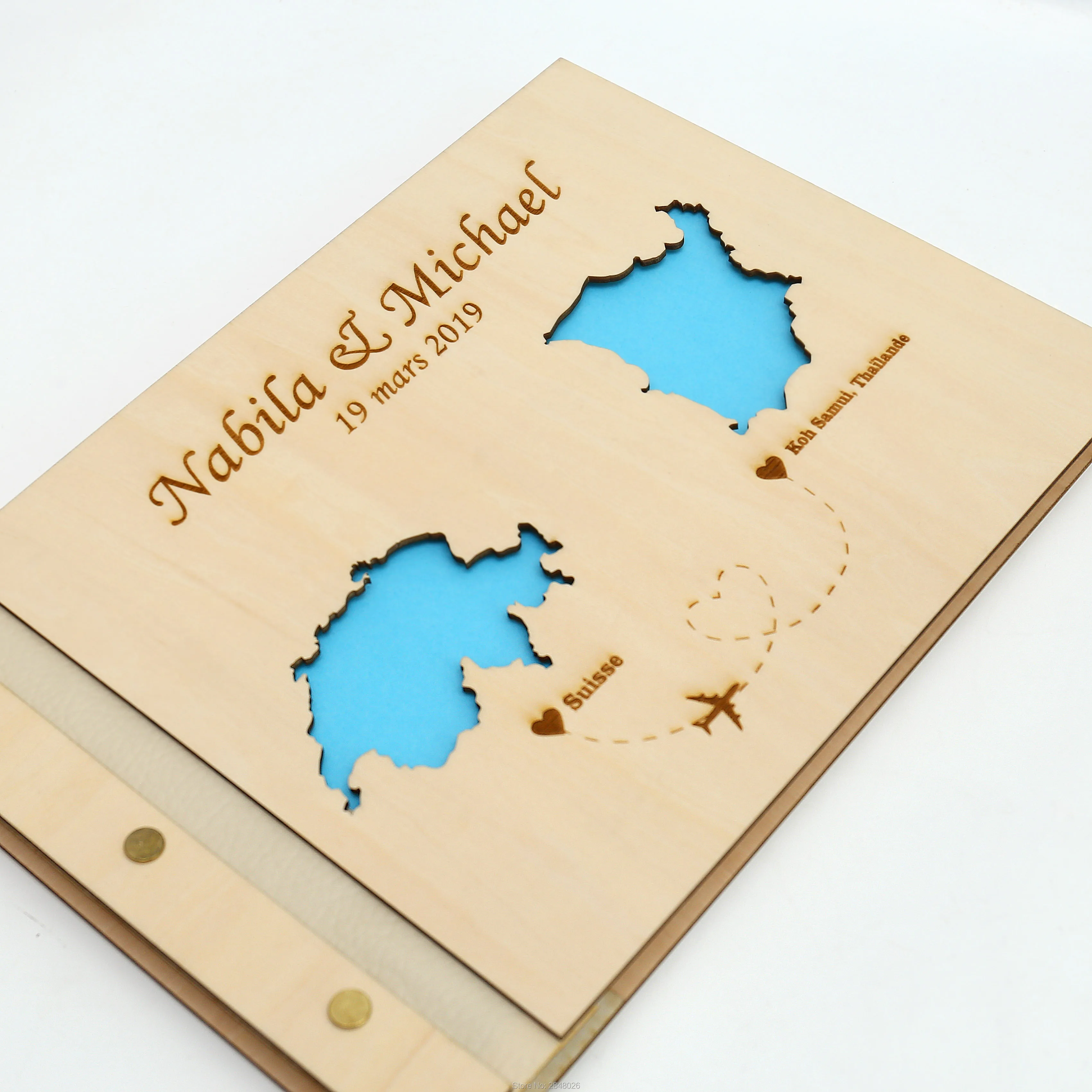 Rustic engraved wedding guestb – Custom Star Map recenzja i cena