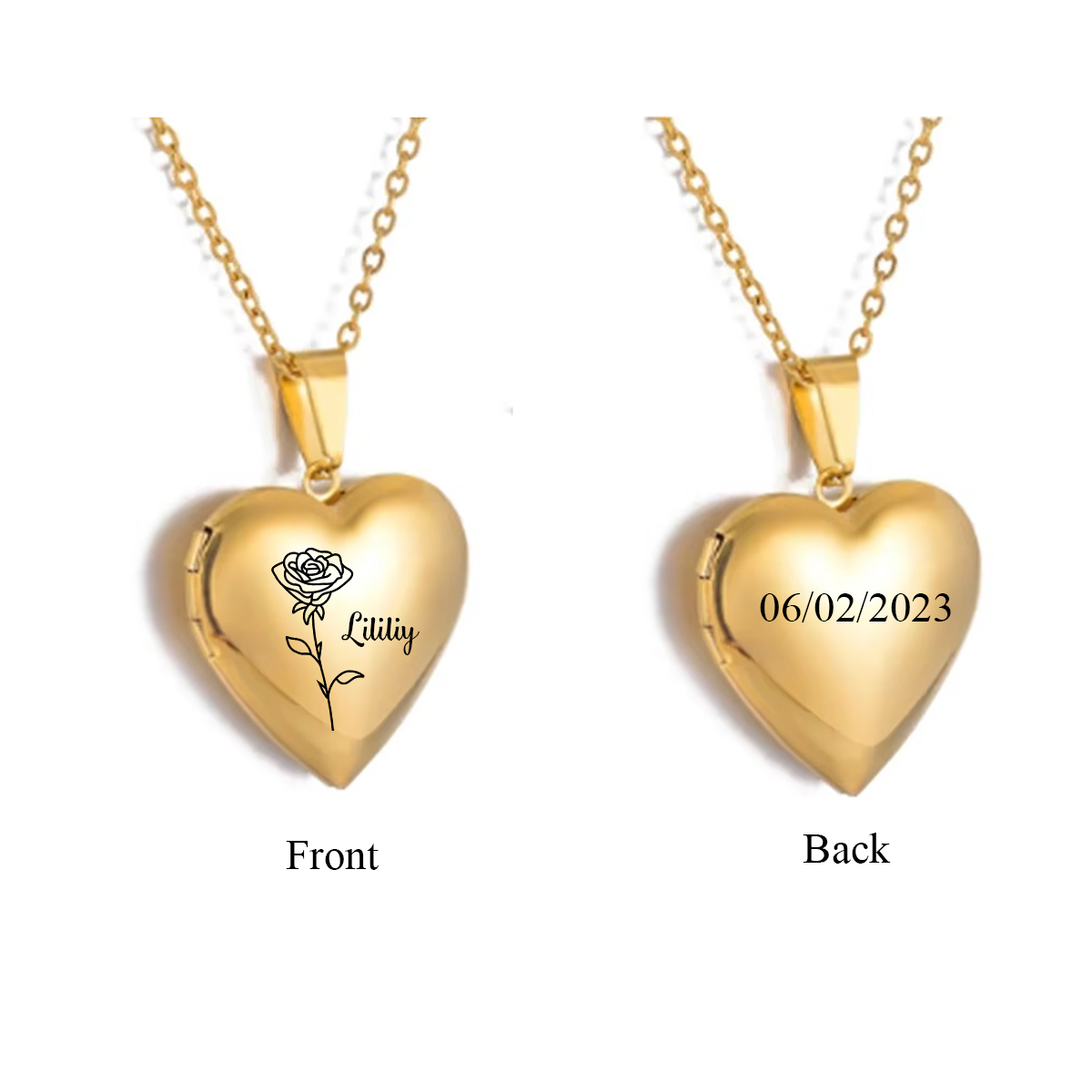 Custom Personalized Heart Birt – Birth Flower Necklace recenzja i cena