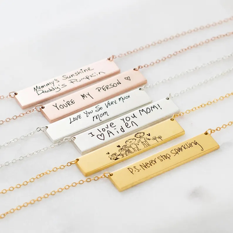 Custom Handwriting Name Bar Pe – Handwriting Necklace Bar recenzja i cena