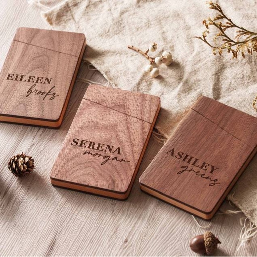Business Card Holder Wooden Of – Personalized Name Box recenzja i cena