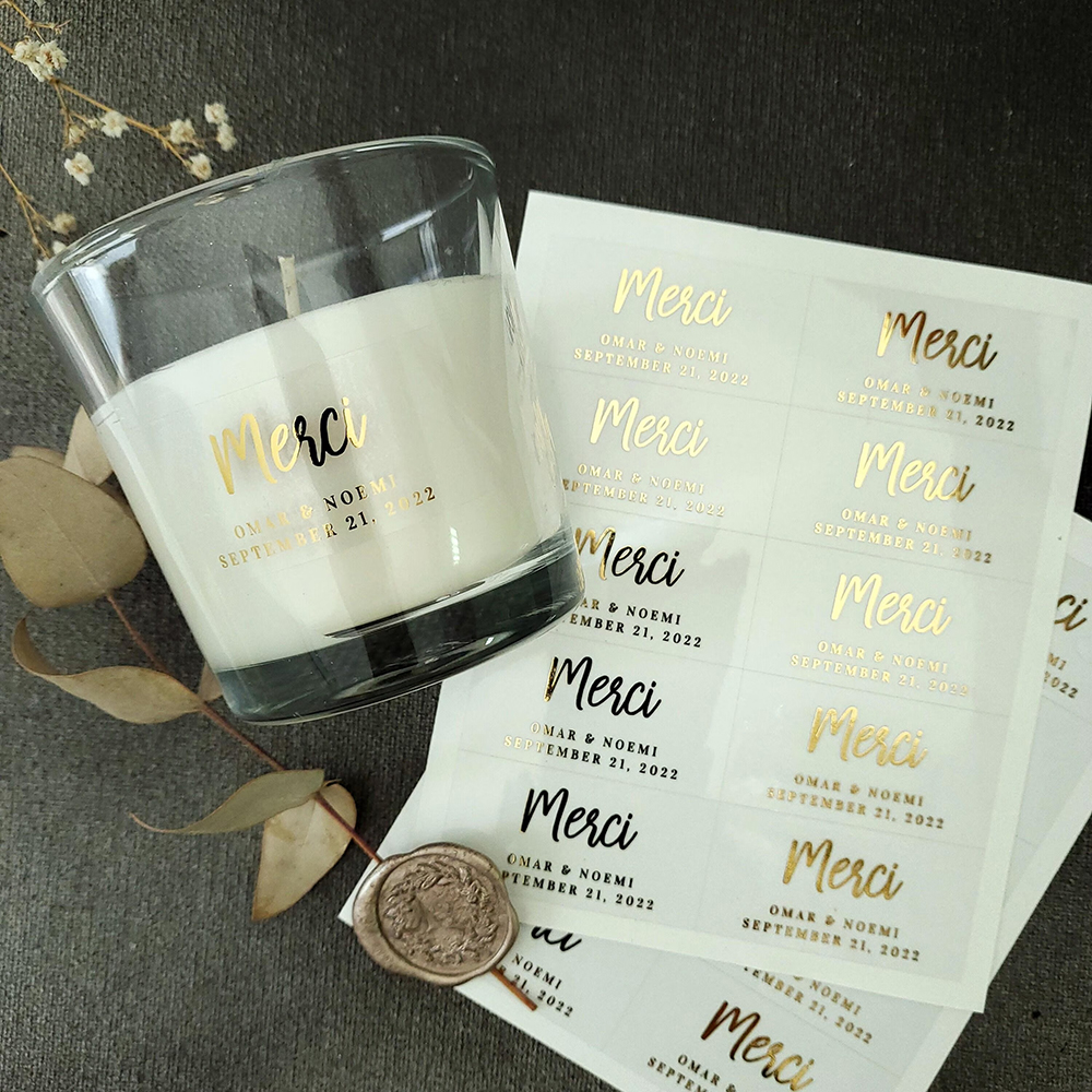 100pcs Custom Transparent Labe – Personalised Candle Label recenzja i cena