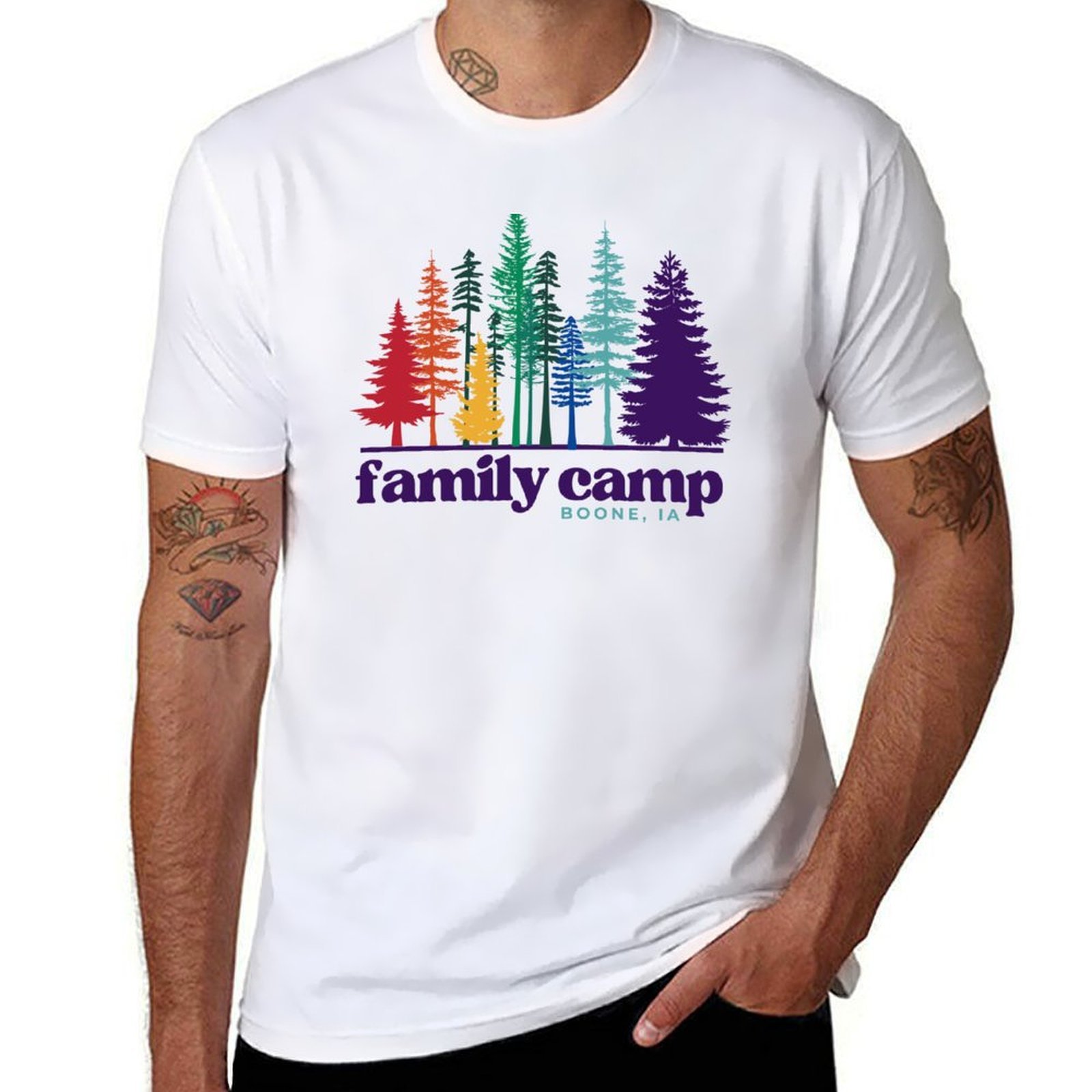 Family Camp Rainbow Trees T-Sh – Family Tree Print recenzja i cena